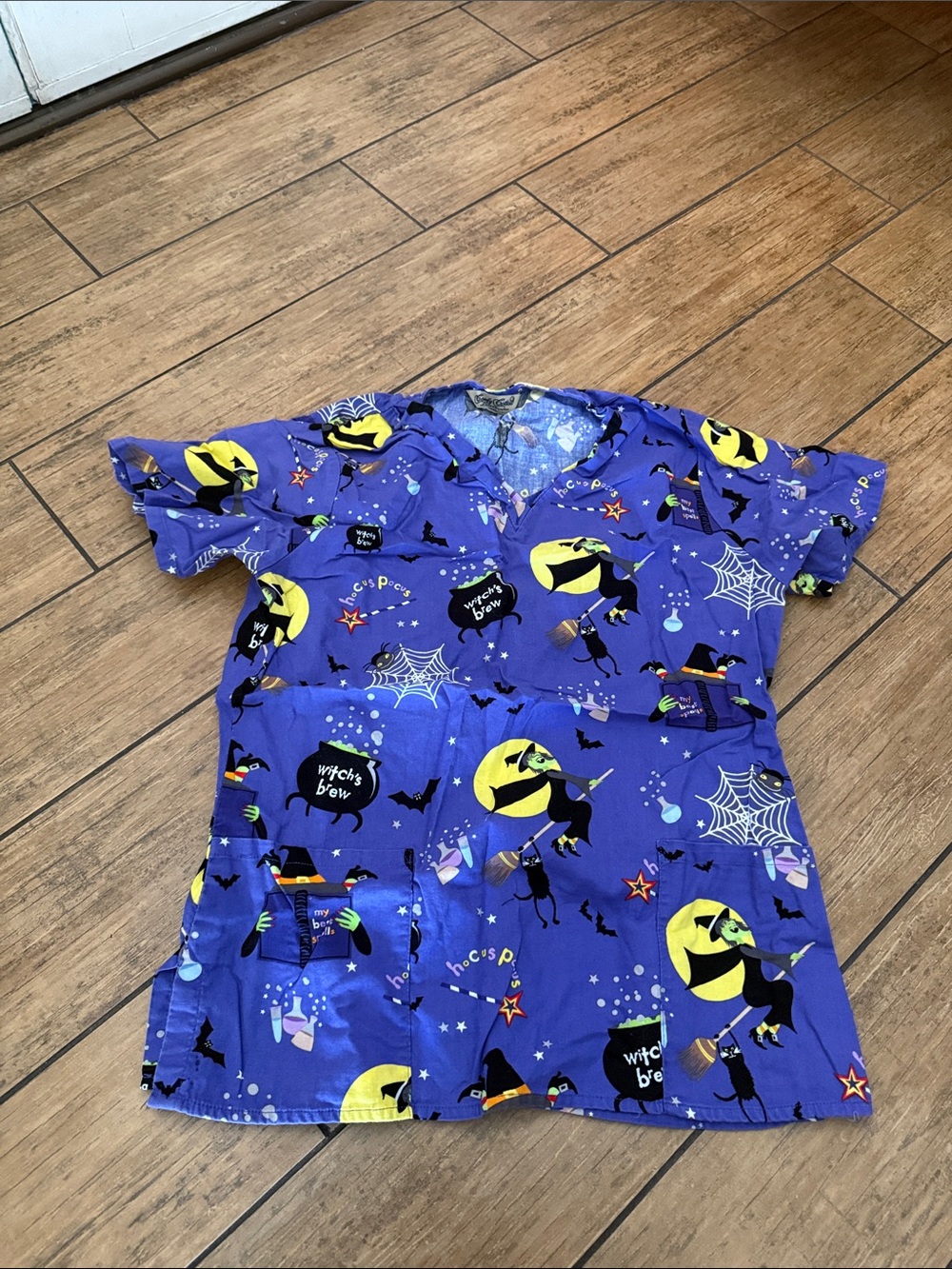 Halloween scrub top